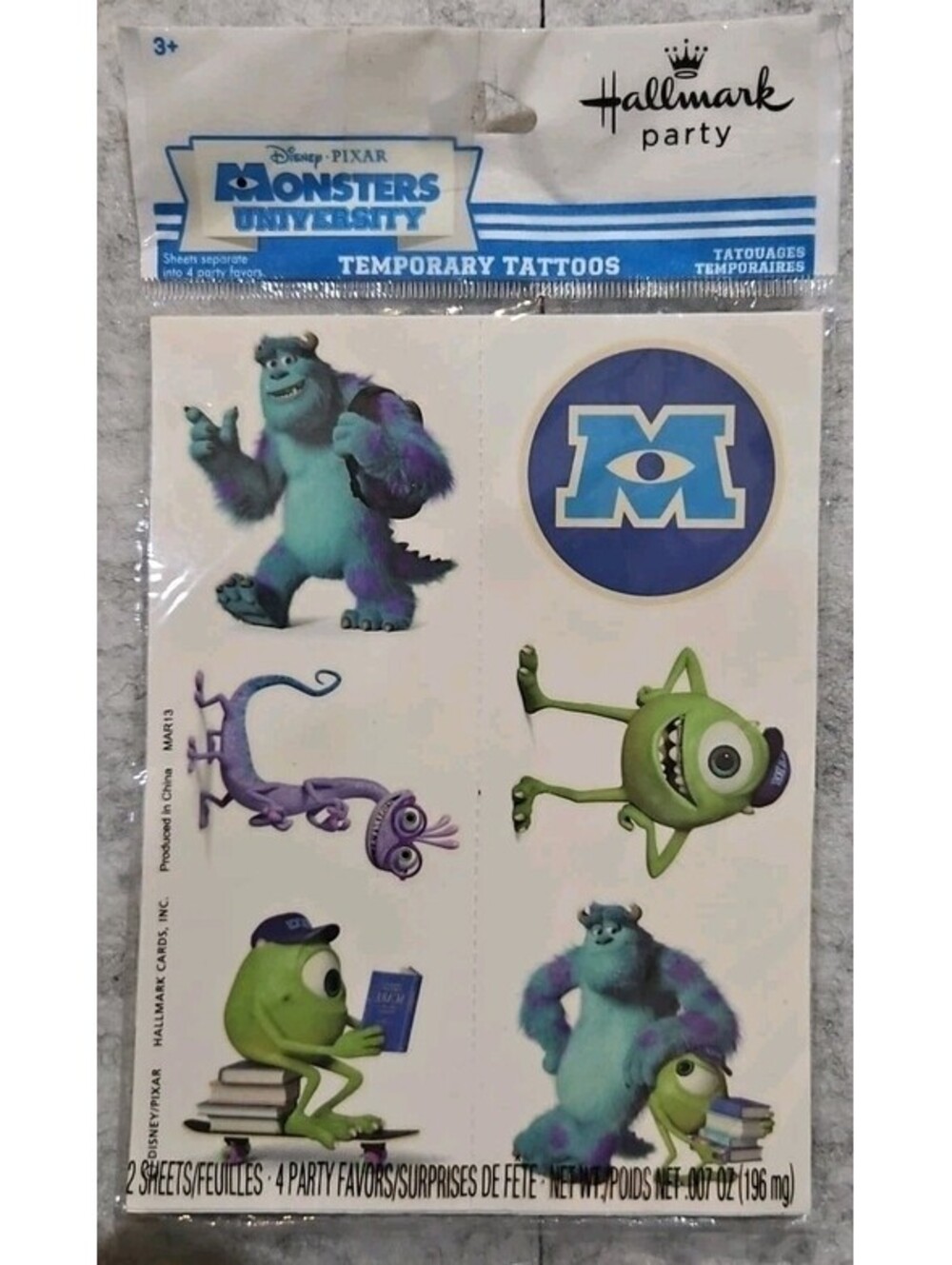 Monsters University Temporary Tattoos